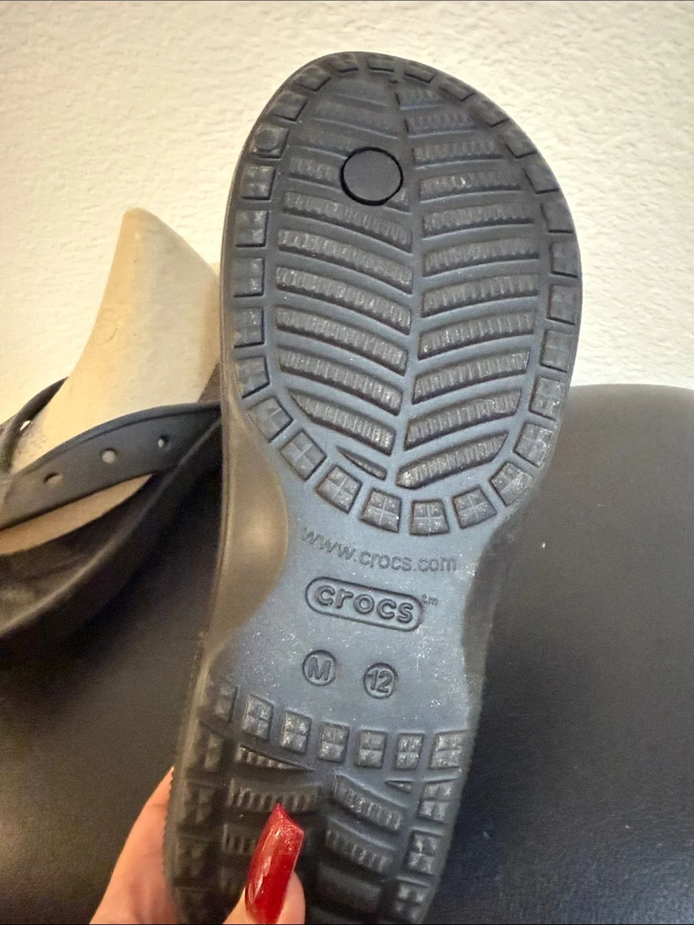 CROCS Black Flip Foam Sandals with Beige Footbed Mens 12